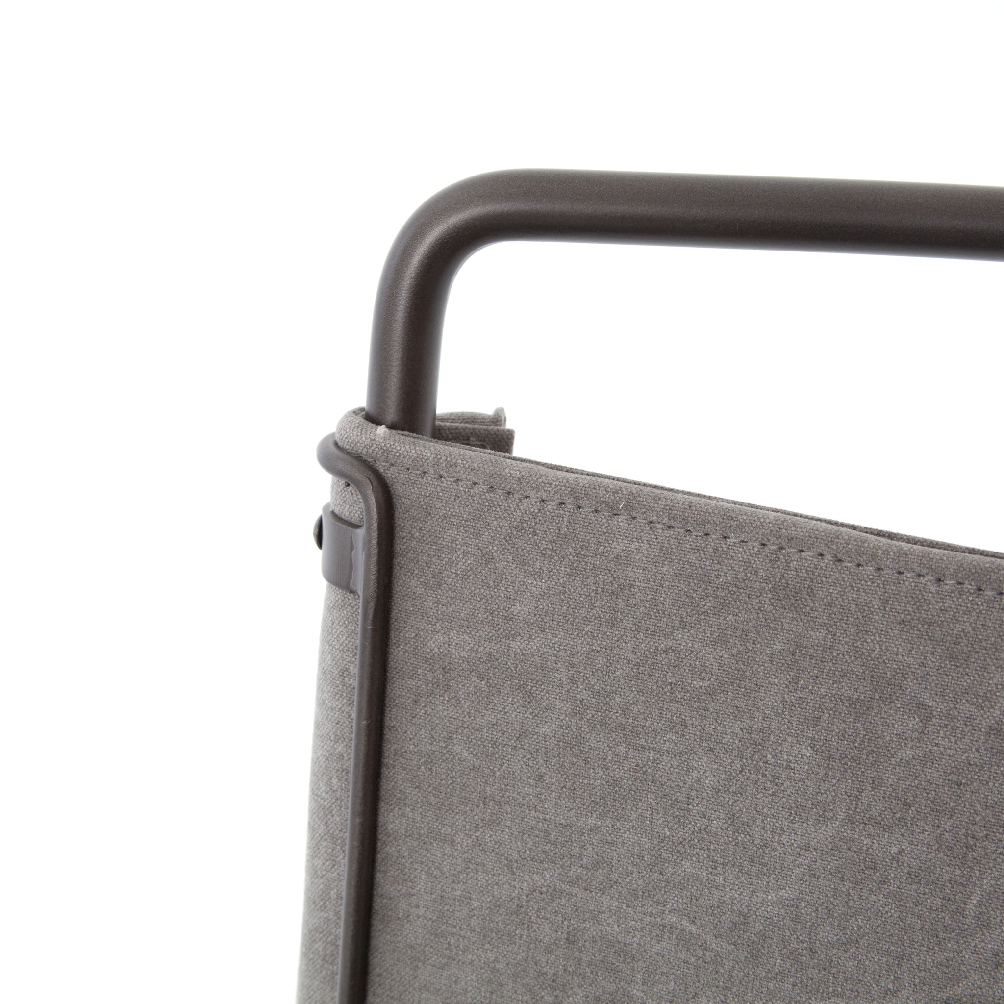 Stonewash Grey Fabric with Waxed Black Iron (Bar Height) | Wharton Bar/Counter Stool | Valley Ridge Furniture