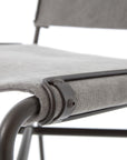 Stonewash Grey Fabric with Waxed Black Iron (Bar Height) | Wharton Bar/Counter Stool | Valley Ridge Furniture