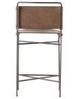 Distressed Brown Faux Leather with Waxed Black Iron (Counter Height) | Wharton Bar/Counter Stool | Valley Ridge Furniture