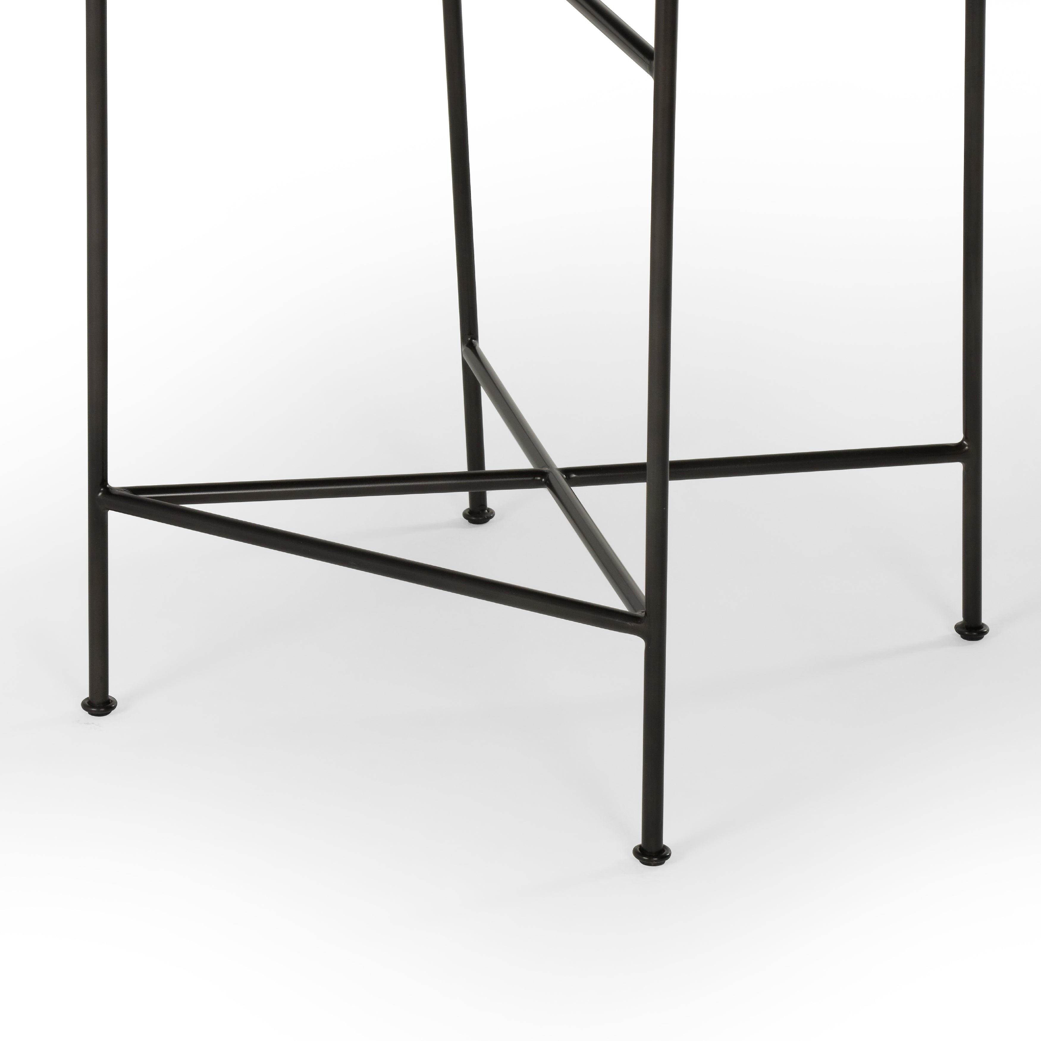 Distressed Black Faux Leather with Waxed Black Iron (Counter Height) | Wharton Bar/Counter Stool | Valley Ridge Furniture