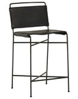 Distressed Black Faux Leather with Waxed Black Iron (Counter Height) | Wharton Bar/Counter Stool | Valley Ridge Furniture
