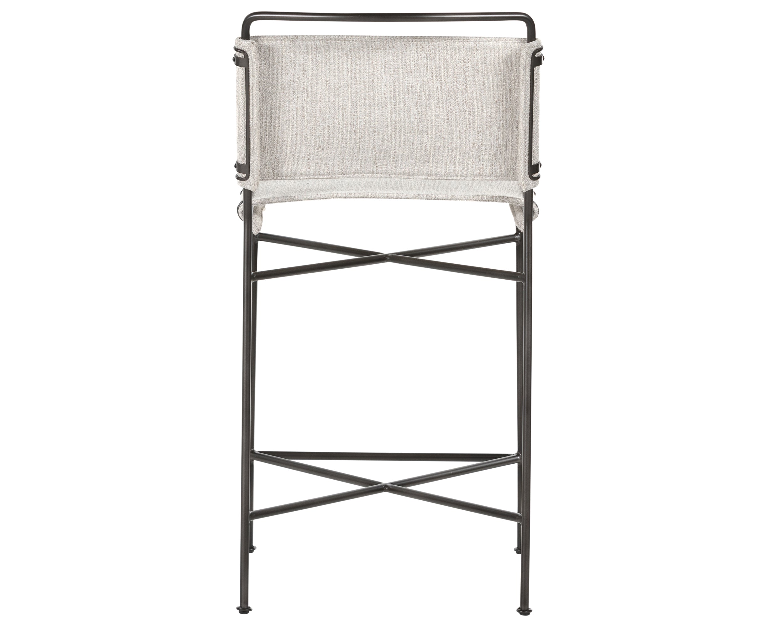 Avant Natural Fabric with Waxed Black Iron (Counter Height) | Wharton Bar/Counter Stool | Valley Ridge Furniture