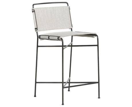 Avant Natural Fabric with Waxed Black Iron (Counter Height) | Wharton Bar/Counter Stool | Valley Ridge Furniture