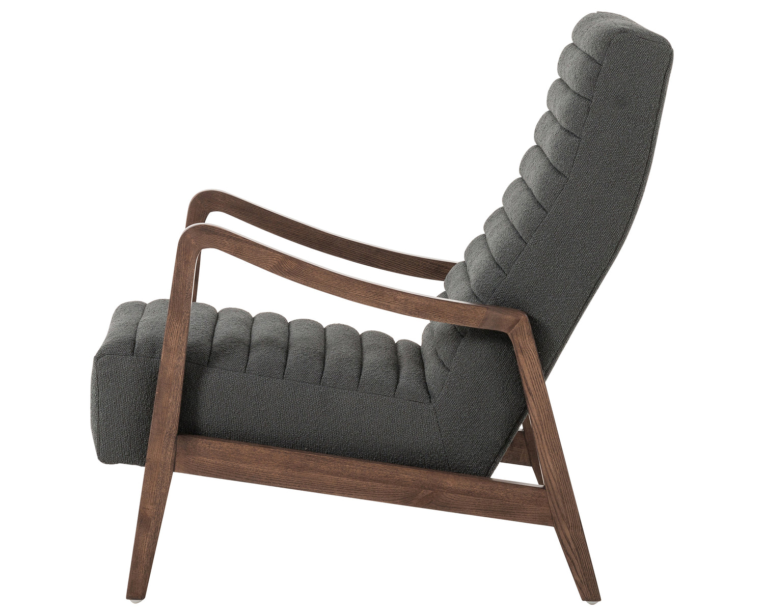 Fiqa Boucle Charcoal Fabric with Terra Brown Ash | Chance Chair | Valley Ridge Furniture