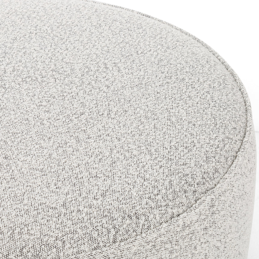 Knoll Domino Fabric with Brushed Ebony Parawood | Sinclair Large Round Ottoman | Valley Ridge Furniture
