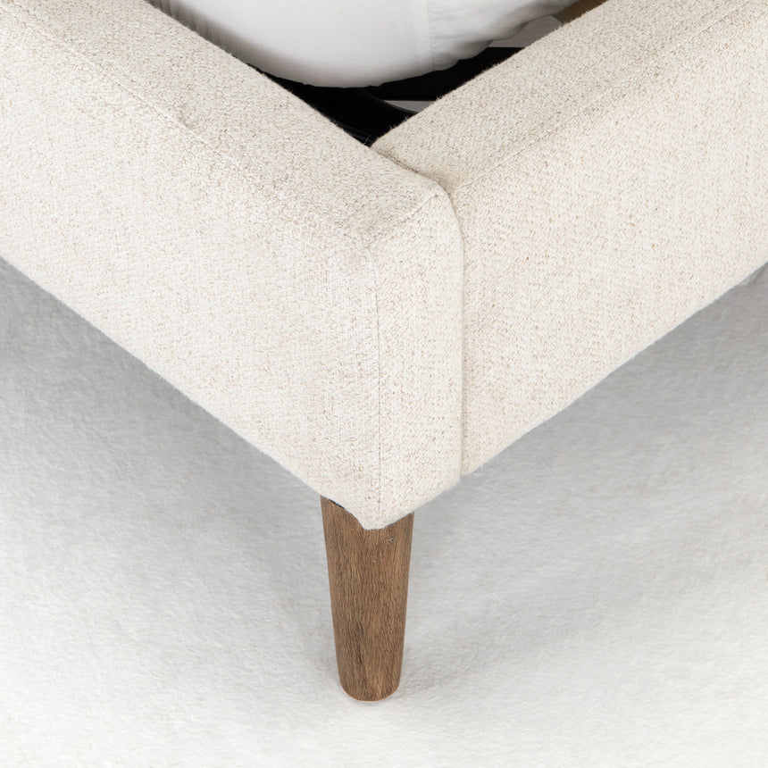 Dover Crescent Fabric with Distressed Natural Parawood (Queen Size) | Potter Bed | Valley Ridge Furniture