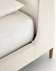Dover Crescent Fabric with Distressed Natural Parawood (Queen Size) | Potter Bed | Valley Ridge Furniture