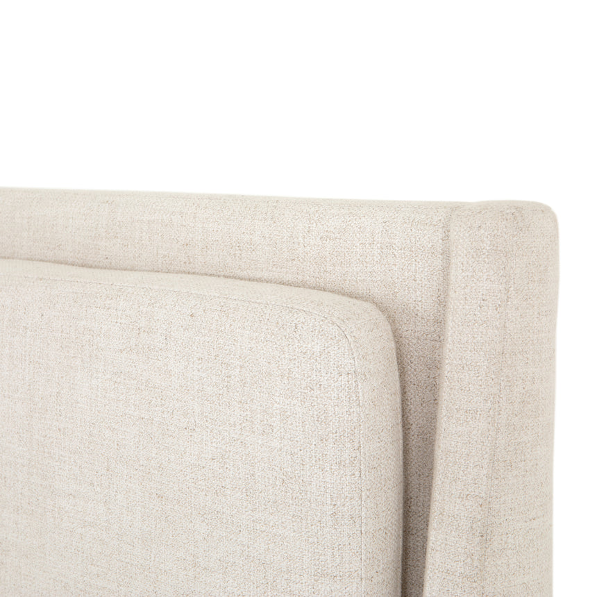 Dover Crescent Fabric with Distressed Natural Parawood (King Size) | Potter Bed | Valley Ridge Furniture