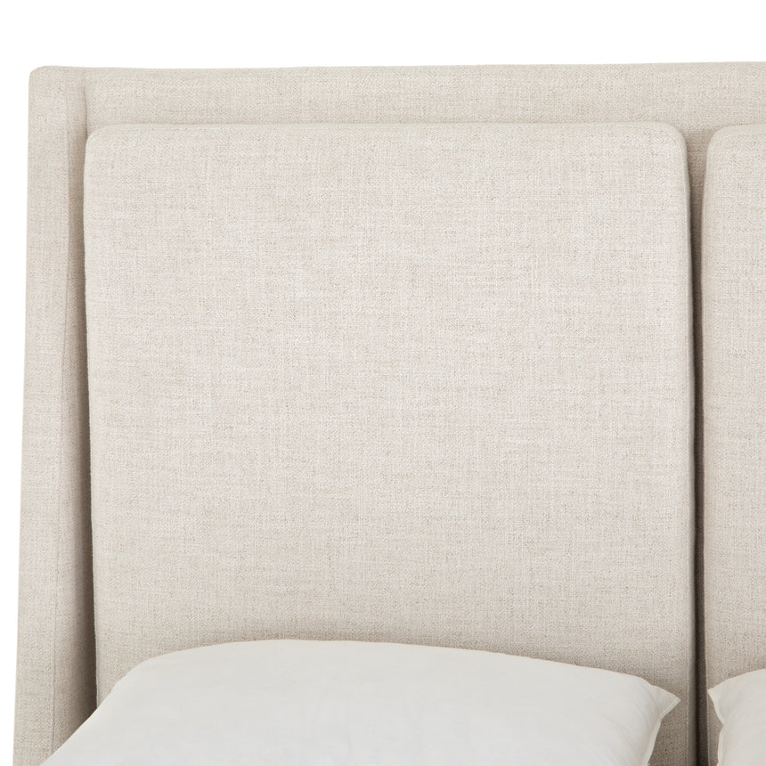 Dover Crescent Fabric with Distressed Natural Parawood (King Size) | Potter Bed | Valley Ridge Furniture