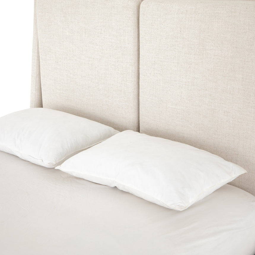 Dover Crescent Fabric with Distressed Natural Parawood (King Size) | Potter Bed | Valley Ridge Furniture