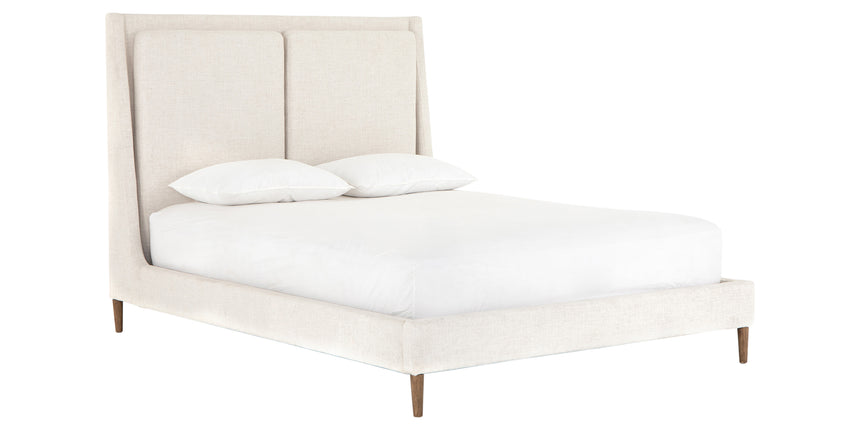 Dover Crescent Fabric with Distressed Natural Parawood (King Size) | Potter Bed | Valley Ridge Furniture