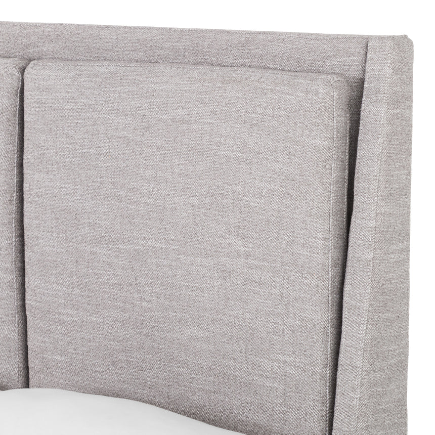 Manor Grey Fabric with Distressed Natural Parawood (Queen Size) | Potter Bed | Valley Ridge Furniture