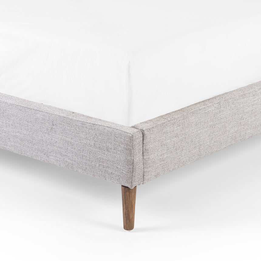 Manor Grey Fabric with Distressed Natural Parawood (Queen Size) | Potter Bed | Valley Ridge Furniture