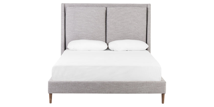 Manor Grey Fabric with Distressed Natural Parawood (Queen Size) | Potter Bed | Valley Ridge Furniture