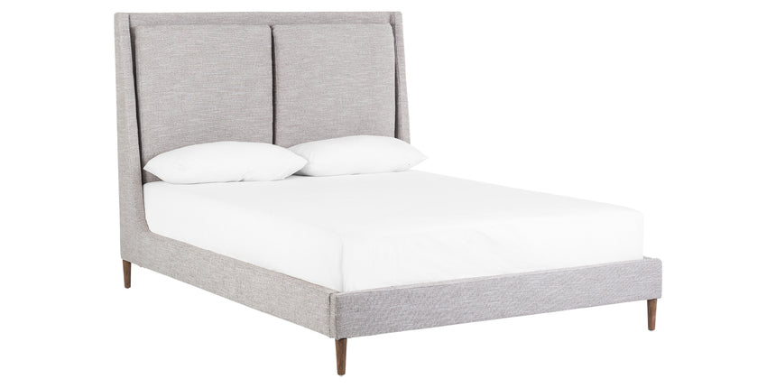 Manor Grey Fabric with Distressed Natural Parawood (Queen Size) | Potter Bed | Valley Ridge Furniture