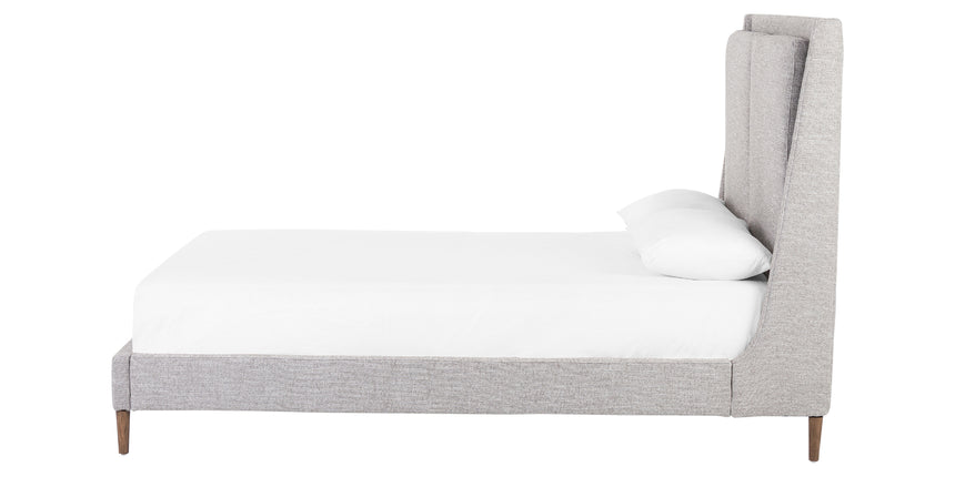 Manor Grey Fabric with Distressed Natural Parawood (Queen Size) | Potter Bed | Valley Ridge Furniture