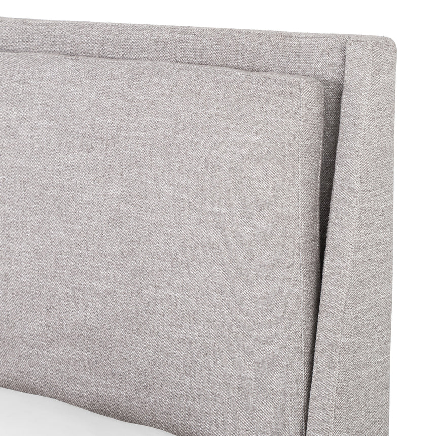Manor Grey Fabric with Distressed Natural Parawood (King Size) | Potter Bed | Valley Ridge Furniture