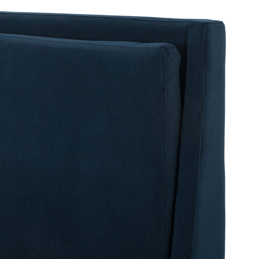 Modern Velvet Ink Fabric with Distressed Natural Parawood (King Size) | Potter Bed | Valley Ridge Furniture