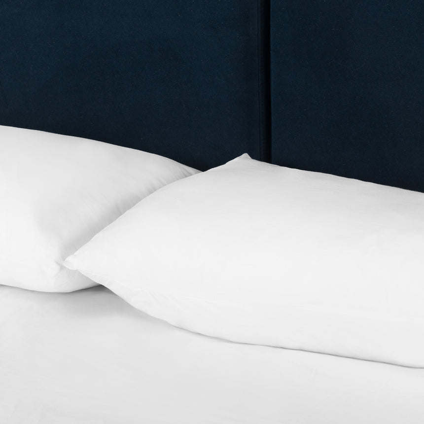Modern Velvet Ink Fabric with Distressed Natural Parawood (King Size) | Potter Bed | Valley Ridge Furniture