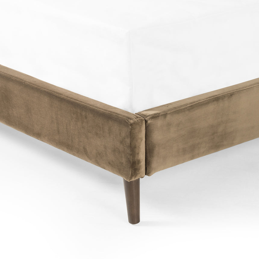 Surrey Olive Fabric with Burnt Oak (King Size) | Potter Bed | Valley Ridge Furniture