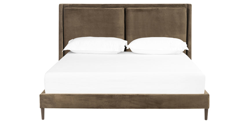 Surrey Olive Fabric with Burnt Oak (King Size) | Potter Bed | Valley Ridge Furniture