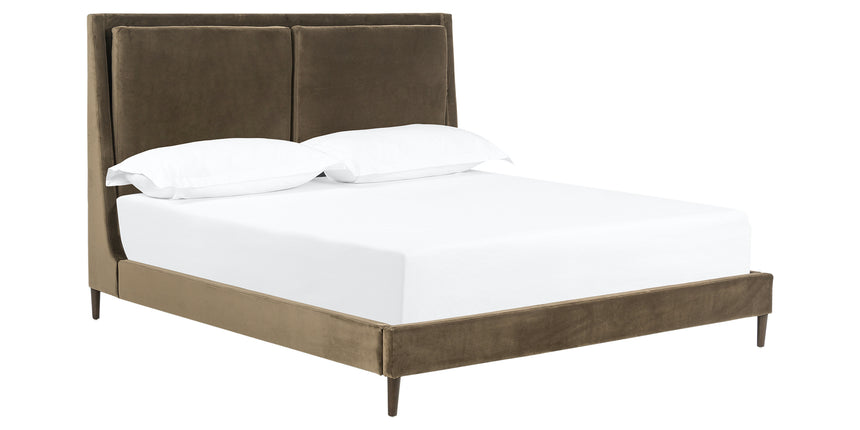 Surrey Olive Fabric with Burnt Oak (King Size) | Potter Bed | Valley Ridge Furniture