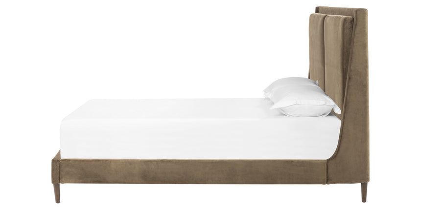 Surrey Olive Fabric with Burnt Oak (King Size) | Potter Bed | Valley Ridge Furniture