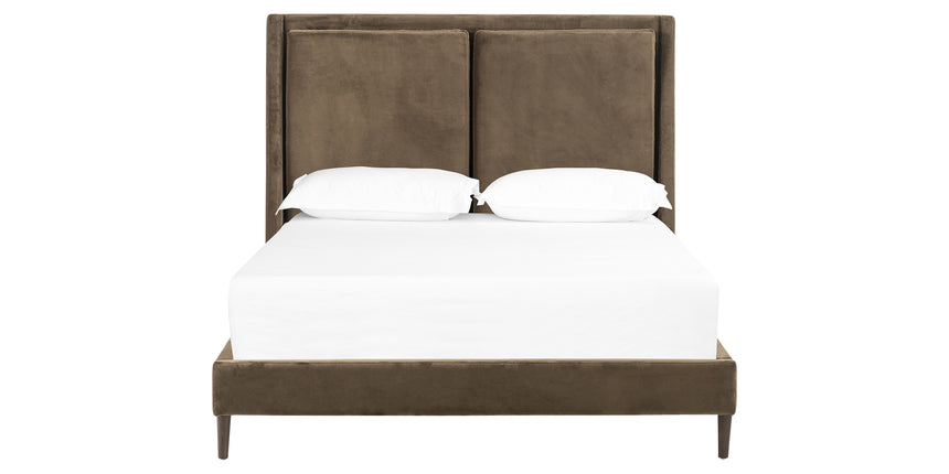 Surrey Olive Fabric with Burnt Oak (Queen Size) | Potter Bed | Valley Ridge Furniture