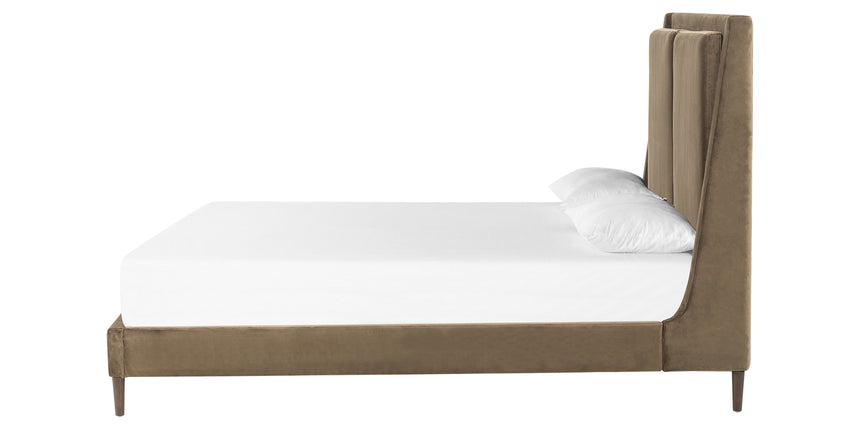 Surrey Olive Fabric with Burnt Oak (Queen Size) | Potter Bed | Valley Ridge Furniture