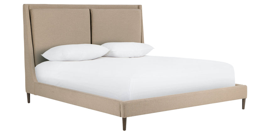 Antwerp Taupe Fabric with Burnt Oak (King Size) | Potter Bed | Valley Ridge Furniture