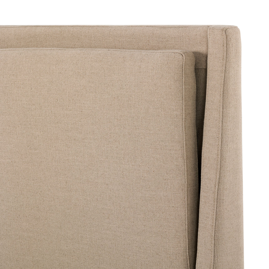 Antwerp Taupe Fabric with Burnt Oak (Queen Size) | Potter Bed | Valley Ridge Furniture