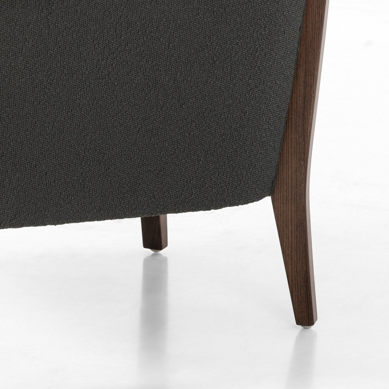Fiqa Boucle Charcoal Fabric with Terra Brown Ash | Nomad Chair | Valley Ridge Furniture