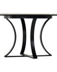 Polished White Marble with Dark Kettle Black Iron (60in Size) | Gage Dining Table | Valley Ridge Furniture