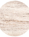 White Travertine with Dark Kettle Black Iron (48in Size) | gage Dining Table | Valley Ridge Furniture