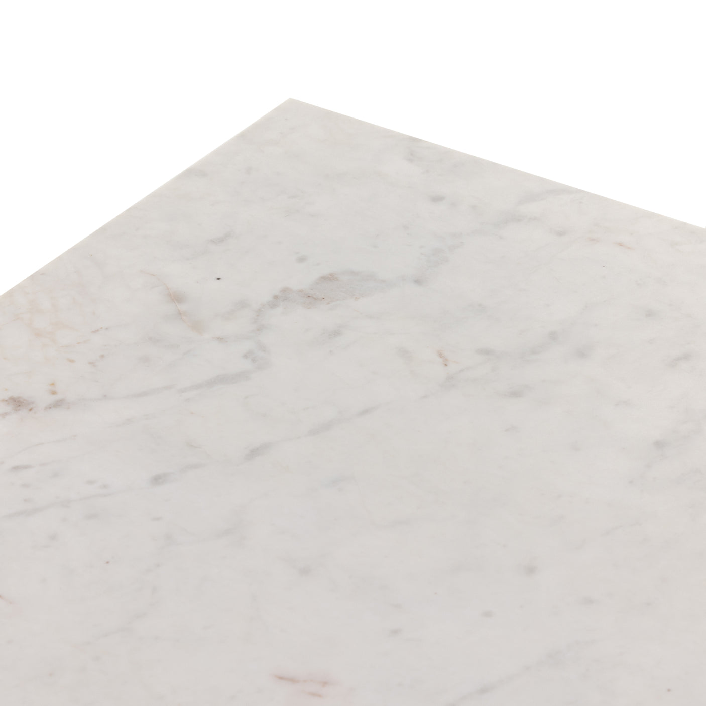 Polished White Marble with Matte Black Iron | Olivia Square Coffee Table | Valley Ridge Furniture