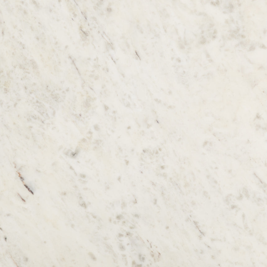 Polished White Marble with Antique Brass Iron | Felix Nightstand | Valley Ridge Furniture