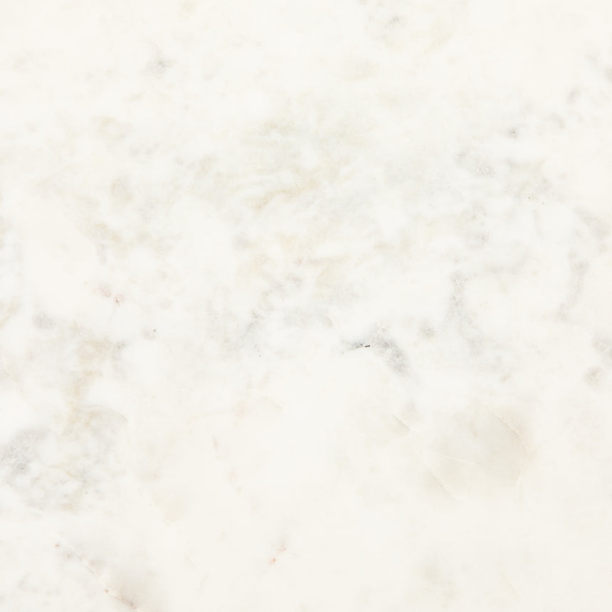 Polished White Marble with Hammered Grey Iron w/Clear Powder Coat | Felix Nightstand | Valley Ridge Furniture