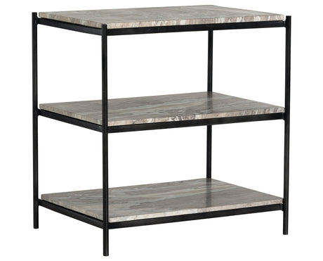 Canyon Marble with Hammered Grey Iron w/Clear Powder Coat | Felix Nightstand | Valley Ridge Furniture