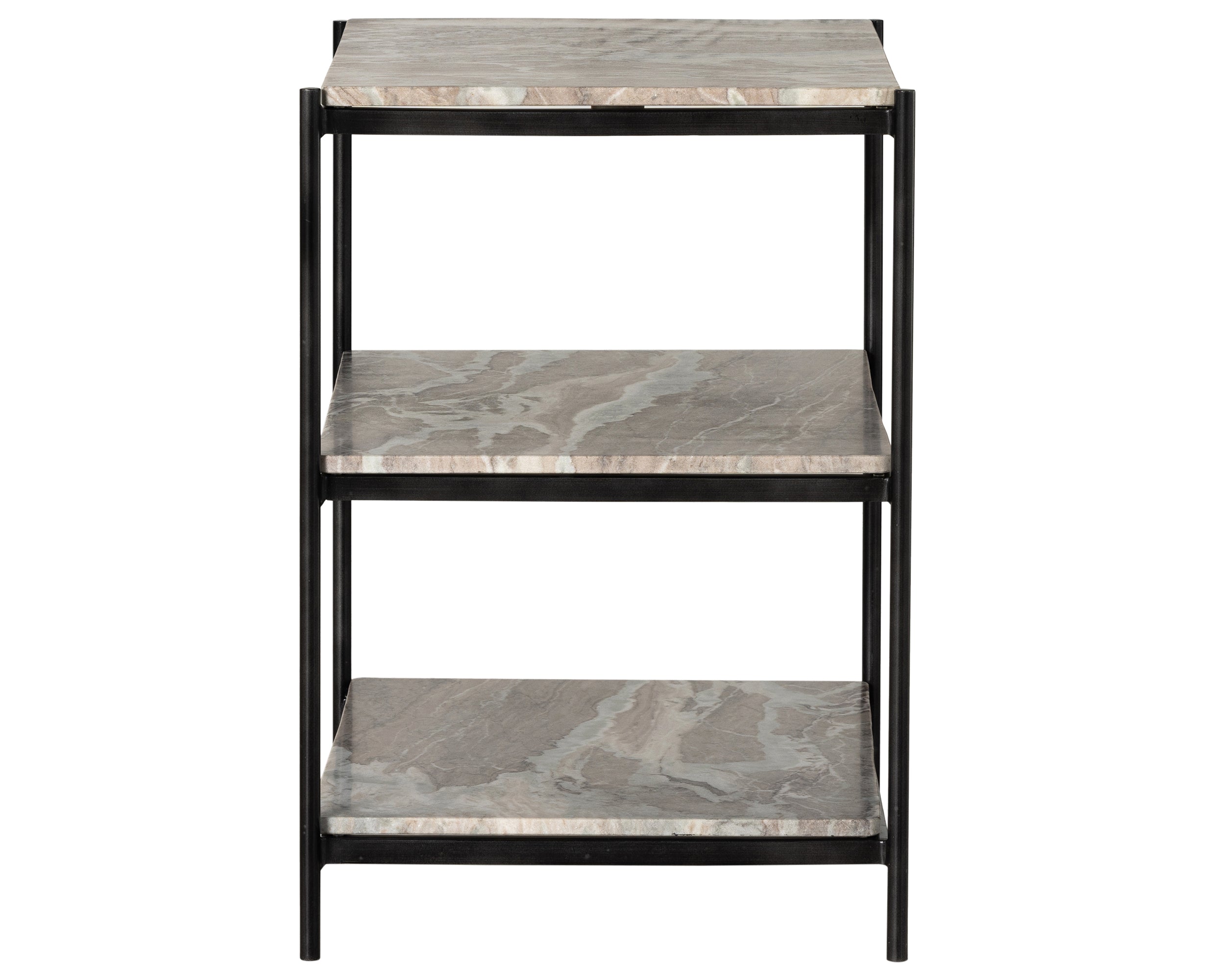 Canyon Marble with Hammered Grey Iron w/Clear Powder Coat | Felix Nightstand | Valley Ridge Furniture