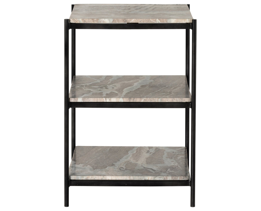Canyon Marble with Hammered Grey Iron w/Clear Powder Coat | Felix Nightstand | Valley Ridge Furniture