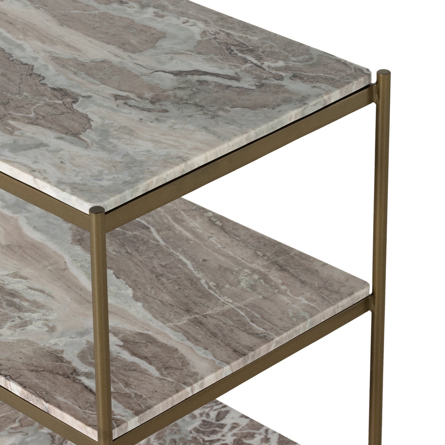 Canyon Marble with Antique Brass Iron | Felix Nightstand | Valley Ridge Furniture