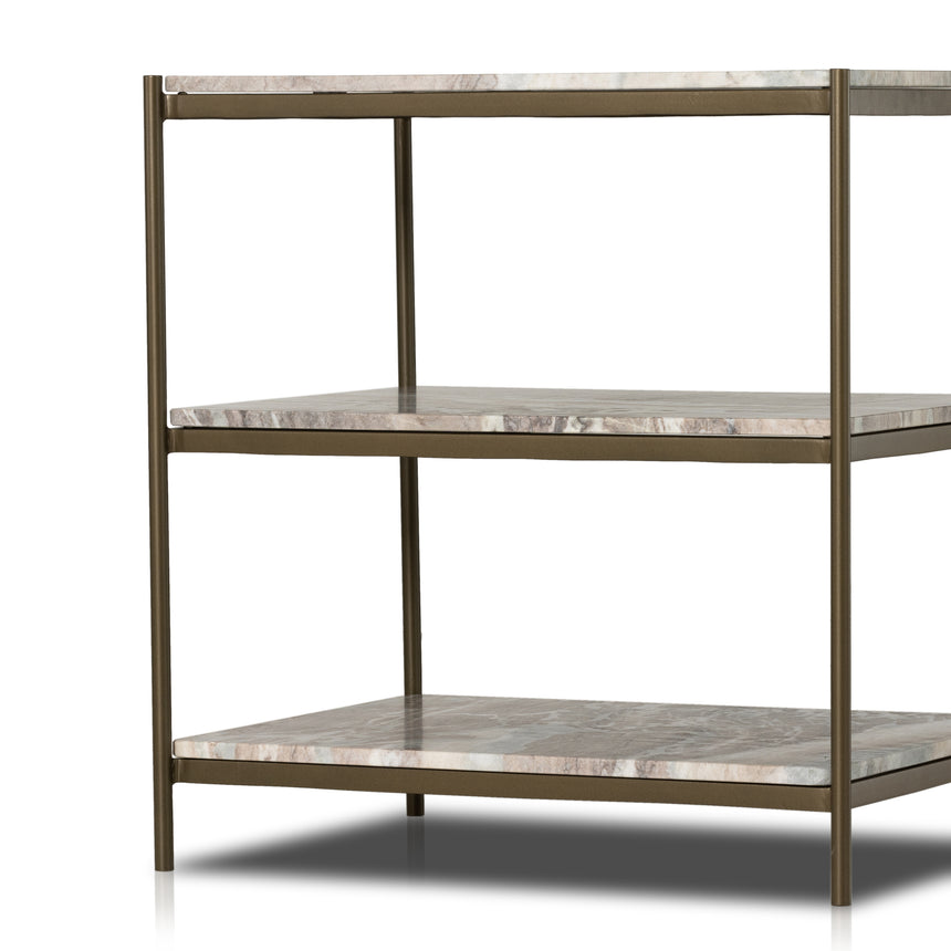 Canyon Marble with Antique Brass Iron | Felix Nightstand | Valley Ridge Furniture