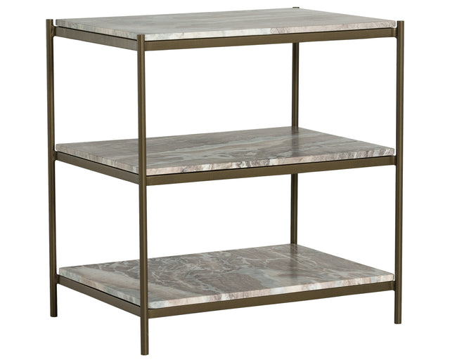 Canyon Marble with Antique Brass Iron | Felix Nightstand | Valley Ridge Furniture
