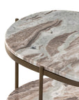 Canyon Marble with Antique Brass Iron | Felix Oval Nightstand | Valley Ridge Furniture
