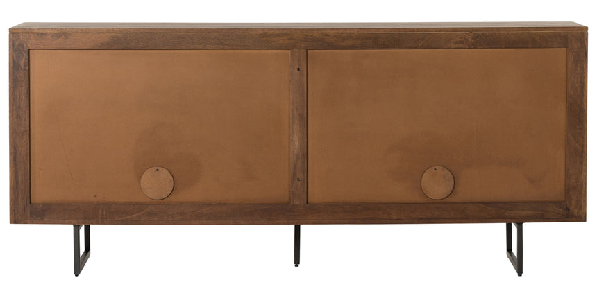 Brown Wash Mango & Brown Cane with Charcoal Grey Iron | Carmel Sideboard | Valley Ridge Furniture