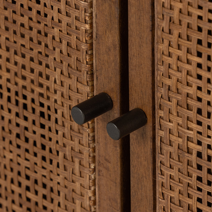 Brown Wash Mango & Brown Cane with Charcoal Grey Iron | Carmel Sideboard | Valley Ridge Furniture