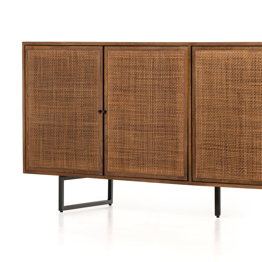 Brown Wash Mango & Brown Cane with Charcoal Grey Iron | Carmel Sideboard | Valley Ridge Furniture