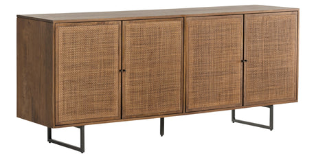 Brown Wash Mango & Brown Cane with Charcoal Grey Iron | Carmel Sideboard | Valley Ridge Furniture