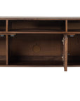 Brown Wash Mango & Brown Cane with Charcoal Grey Iron | Carmel Media Console | Valley Ridge Furniture