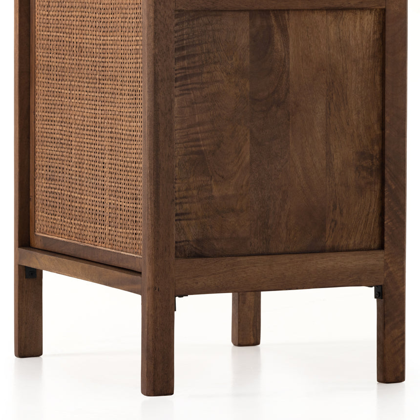 Brown Wash Mango with Brown Cane | Sydney Left Nightstand | Valley Ridge Furniture